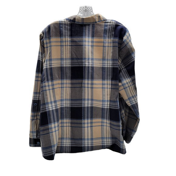 Allison Daley Button Down Plaid Thread Blouse w/ Roll Up Sleeves Womens Sz 2XL - Picture 2 of 12